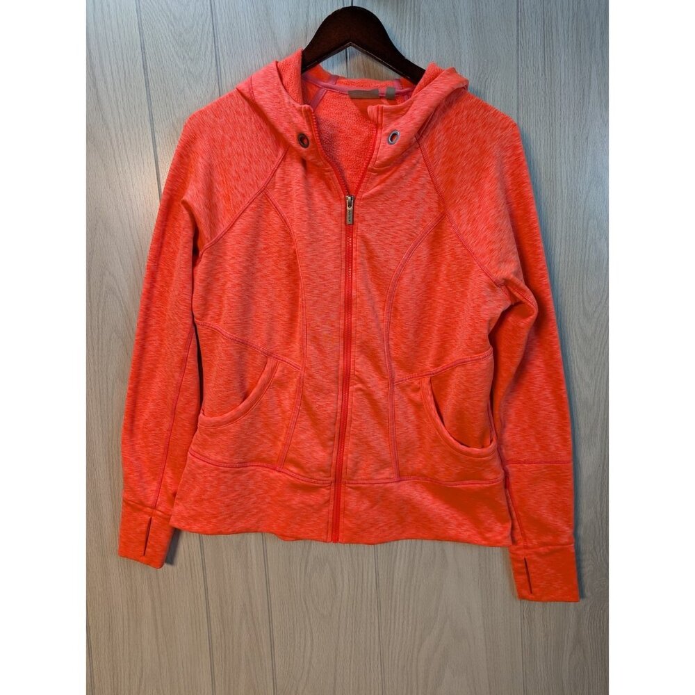 Athleta Strength Hoodie Full Zip Sweater Jacket Bright Orange Womens XL